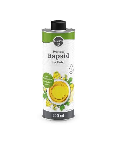 Borchers 6x Premium Rapeseed Oil Set | 6x 500ml | Fine Butter Taste | Rich in Omega-3 | Ideal for Roasting Baking & Refining | International Shipping - Buy Online on GoSupps.com