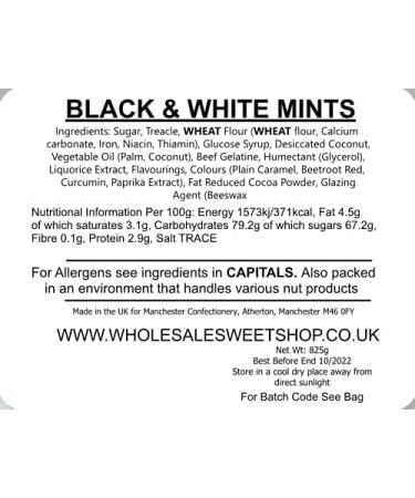 Ellies Jellies Black & White Mints 600g Square Tub - Buy Online on GoSupps.com