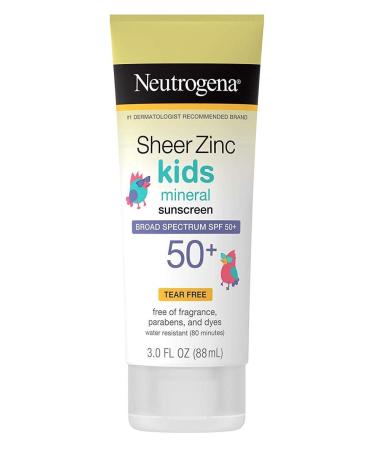 Neutrogena Sheer Zinc Spf50+ Lotion Kids 3 Ounce (88ml) (Pack of 3)