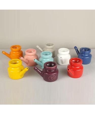 piuryue 350Ml Ceramic Neti Pot Nose Cleaning Pot Leakproof Spout Pot for Nasal Rinsing Nose Washing Men Women Blue - Buy Online on GoSupps.com