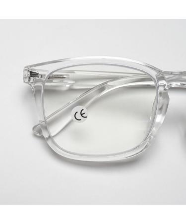 Blue Light Blocking Reading Glasses for Women & Men - Square Frame 1.25x Clear Eyeglasses - Buy Online on GoSupps.com