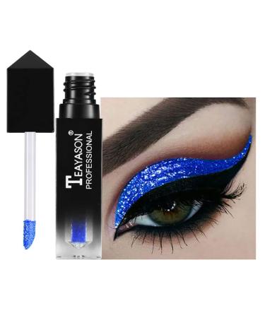 Eyret Diamond Glitter Liquid Eyeshadow & Eyeliner Sequins High Pigments Eyeshadow Long -lasting Waterproof Sparkling Metals Eye Shadow Beauty Makeup for Women and Girls (Blue12)