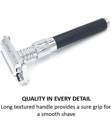 Buy Parker 92R Graphite Gray Heavyweight Double Edge Safety Razor for Men - Includes 5 Premium Blades | International Shipping Available - Buy Online on GoSupps.com
