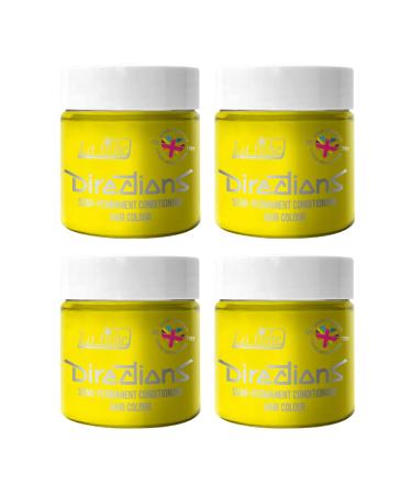 4x La Riche Directions Semi-Permanent Hair Color 100ml Tub - Bright Daffodil Bright Daffodil 100 ml (Pack of 4)