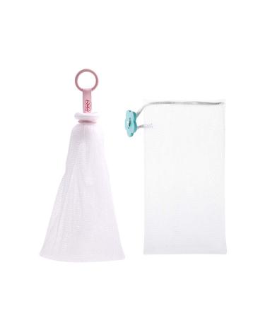 2 pieces of air cushion nets with drawstring and nylon peeling bag