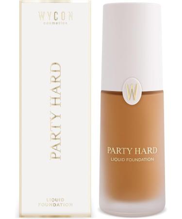 WYCON Cosmetics PARTY HARD Friendly Vegan Fluid Foundation with Glossy Natural Finish - 14 SALTED CARAMEL - Buy Online on GoSupps.com