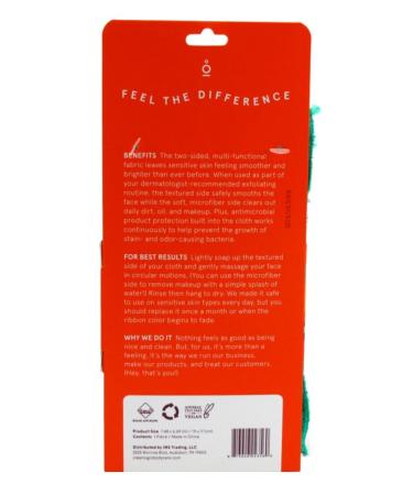 CleanLogic Dual Texture Face Cloth - Certified Organic - Pack of 6 for Healthy Skin - International Shipping Available - Buy Online on GoSupps.com