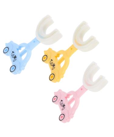 Plafope 3 pieces manual silicone toothbrush children's toothbrush manual brush mouth cleaning tool u formal toothbrushes u formal toothbrush silicone toothbrushes children's silicone toothbrush