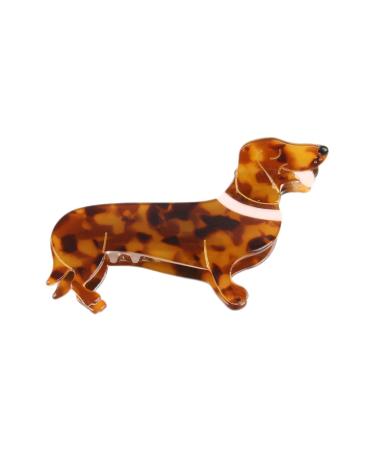 Dog Shaped Hair Clip - Adorable Hair Catch Barrette Funky Dachshund Hair Claw | Non Slip Hair Catch Barrette Cellulose Acetate Hair Clips Animal Barrettes for Woman Straight Curly Hairs