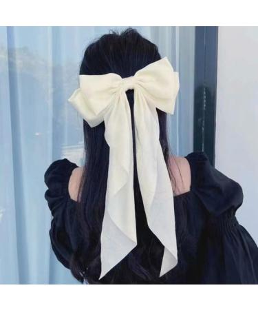 hgnxa Bow-Hair Clip Women Large knot Stain Hairpin Barrettes Girls Solid Color Ponytail Clip Hair Accessory Headwear Gift Pink - Buy Online on GoSupps.com