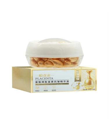 New Generation Fullerene Placenta Anti-Wrinkle Serum Anti-Aging Moisturizing Essence Capsules Skin Rejuvenate Essence - Reduce Wrinkles + Hydration Non-Greasy (Size : 1 Count (Pack of 30)) 0.04 Ounce (Pack of 1)