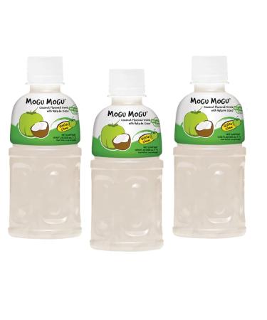 Mogu Mogu Mogu Cocco Coconut Pack of 3 tasty coconut drinks with disposable PET bottle Nata de Coco 320 ml