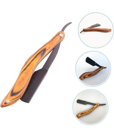 Frcolor 4-Piece Folding Razor Shaver Set - Portable Manual Shave Knife for Men | Travel-Friendly Wood Design - Buy Online on GoSupps.com
