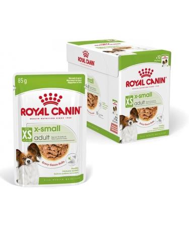 ROYAL CANIN X-Small Adult | 12 x 85 g | Wet Food for Adult and Especially Small Dogs | From 10 Months | With Appetizers in Sauce | In Pouch Bag