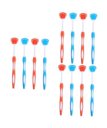 Healeved 12 pieces of breath tools cleaning agent Fresh tongue washers Healthy care blue reusable hygiene brushed oral brushes Tool cleaning rustproof different colors x 3 pieces 19.5x3x0.6cmx3pcs