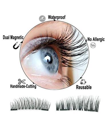 Reusable 3D Magnetic False Eyelashes - Natural Look, No Glue Needed (Pink, 4 Pairs/16 Pieces) - Buy Online on GoSupps.com