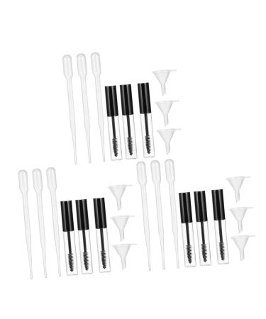 Beatifufu 9 Set Empty Mascara Bottle Eyelash Growth Oil Containers Empty Mascara Refiller Transparent Abs