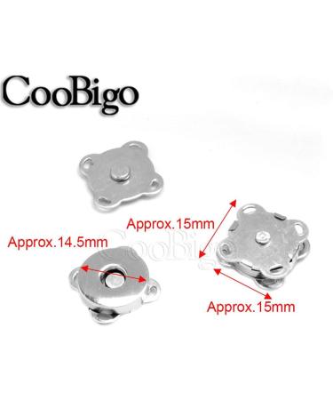 Magnetic Snaps Buttons Plum Magnetic Snap Closures for Purses Bags Clothes Handbags Scrapbooking Magnetic Purse Closure Fasteners Sewing on Magnetic Snaps for DIY Craft (15mm) (Silver) - Buy Online on GoSupps.com
