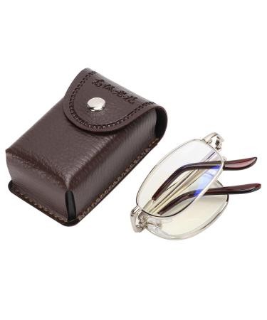 Reading glasses reading glasses Presbyopia reading glasses Glasses Portable reading glasses Compact folding glasses Blue light blocking with case for reading books and newspaper studies (silver frames)