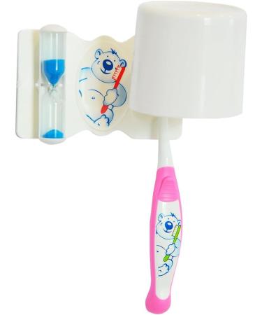 Dental Set for Kids - Complete Bear Baby Otto in Pink | Toothbrush Timer & Holder Included - Buy Online on GoSupps.com