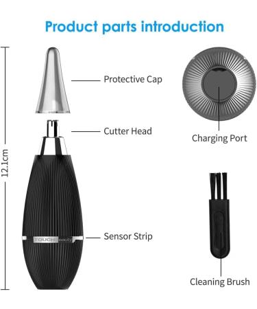 TOUCHBeauty Electric Ear Nose Hair Trimmer for Men | Painless Hair Removal Smart Sensor Rechargeable Ideal Gift - Buy Online on GoSupps.com