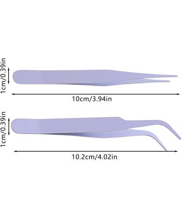 2 Sticker Tweezers - Crafting Straight Tweezers Stainless Steel Tweezers | Straight Handmade Scrapbooking Elbow Tweezers Eyelid Patch Elbow Tweezers Solid Color Tweezers Purple - Buy Online on GoSupps.com