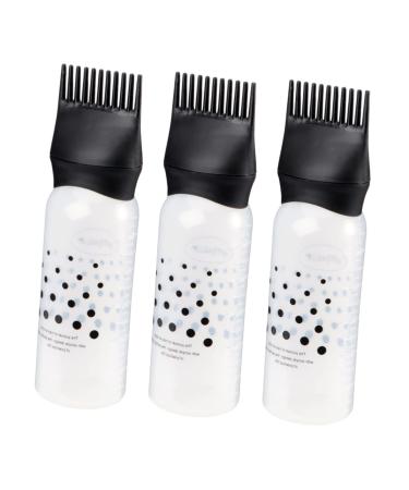 Dressoos 3st root ridge applicator bottle root comb apparator bottle for hair brush applicator GISOU spray bottle for the hair oil head skin parpplicakat hairdryer hair dye medical bottle 17x4.5cm black