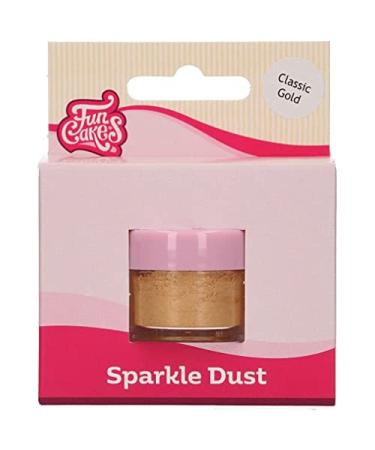 FunCakes Sparkle Dust Classic Gold: Shiny sparkling color powder for food for cake decoration Halal certified