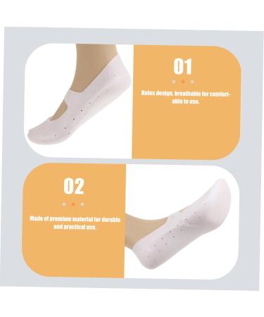 minkissy 1 Pair Silicone Boat Sock Silicone Moisturizing Socks Spa Socks Heel Sleeves Dance Socks Tendon Socks Spa Gel Socks Beach Sock Plantar Floor Socks Men and Women White Compression - Buy Online on GoSupps.com