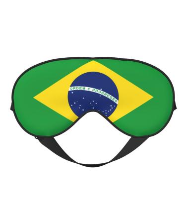 Brazilian Flag Soft Eye Mask Comfortable Sleep Mask for Side Sleepers Light Blocking Relaxing Pressure-Free Eyemask Black