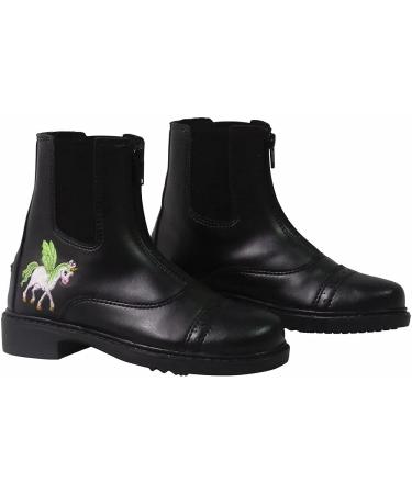 TuffRider Children's Unicorn Black Front Zip Paddock Boots - Size 3 CH - Buy Online on GoSupps.com