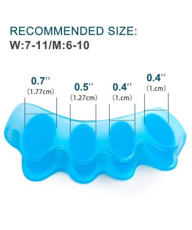 Toe Separators & Stretchers for Overlapping & Hammer Toes - Correct Bunions, Relieve Foot Pain - 1 Pair (Blue) - Buy Online on GoSupps.com