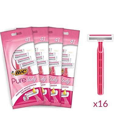 BIC Pure Lady Razor for Women - 16 Disposable Razors with 3 Blades Vitamin E & Shea Butter for a Gentle Shave - Buy Online on GoSupps.com