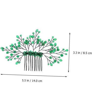 VINTORKY Green Branches and Leaves Hair Comb Crystal Bride Wedding Hair Comb Bride Crystal bridal hair comb rhinestone barrettes crystal leaf hair comb bridesmaid vintage rhinestones Metal - Buy Online on GoSupps.com