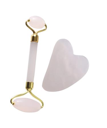 Facial Roller Massager Pink Crystal Jade Lifting and Firming Manual Face Pushing Facial Beauty Stick