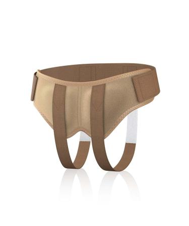 Professional Hernia Support Belt | Adjustable Truss for Double Inguinal | Removable Cushions | Comfortable Waist Strap | Beige Medium | International Shipping - Buy Online on GoSupps.com