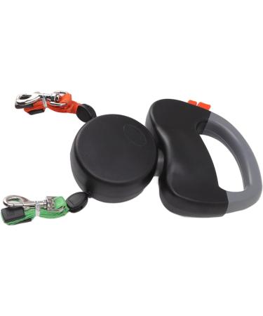 Lyrlody 3 Meter Retractable Dog Leash for 2 Dogs | Reflective Tear-Resistant Double Dog Leash | Extendable Durable Design (Black) - International Shipping - Buy Online on GoSupps.com