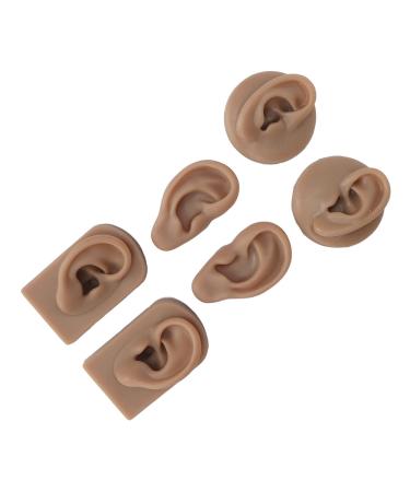 3 Pairs Reusable Silicone Human Ear Model for Acupuncture & Piercing Practice - Deep Skin Color - Buy Online on GoSupps.com