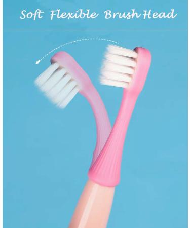 6 Pack Kids Toothbrush - Extra Soft Bristles, Little Mushroom Design - 1-3 Years - Pink, Yellow, Blue - 6 Count - Buy Online on GoSupps.com