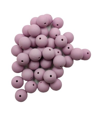 100pcs Lilac Purple Color Silicone Round Beads Sensory 15mm Silicone Pearl Bead Bulk Mom Necklace DIY Jewelry Making Decoration