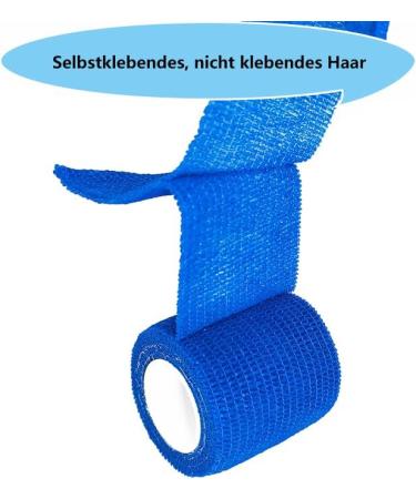 Shop 6 Rolls Self-Adhesive Bandage - 10cm x 4.5m Elastic Sports Fixing Tape in Blue & Black | International Shipping Available - Buy Online on GoSupps.com