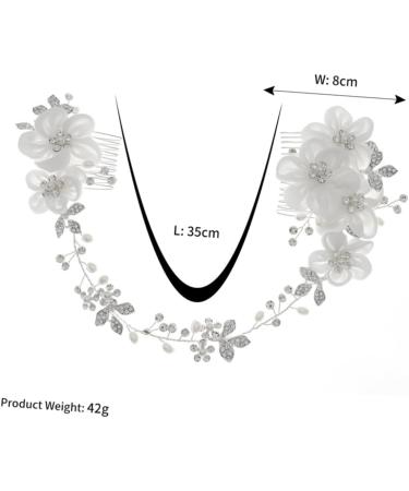 MAGICLULU Chiffon Comb Veil Hair Combs The Flowers European and American Handmade Hair Combs Bridal Headdress Bridal Comb Tiara Accessories Wedding Bride - Buy Online on GoSupps.com