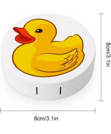 Yellow Duck Round Case For Contact Lens Kit Storage Box with Mirror Printed - Buy Online on GoSupps.com