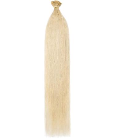 20" SEGO Pre Bonded Human Hair Extensions I Stick Tip 0.5g*100 Strands #60 Platinum Blonde 100% Real Remy Keratin Hair Extensions Straight (50g) - Buy Online on GoSupps.com