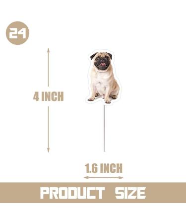 24 Pcs Decorations for Pug Cupcake Topper Dog theme Toppers Birthday Party Supplies - Buy Online on GoSupps.com