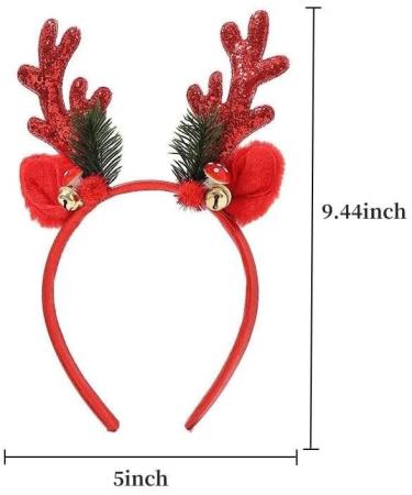 Bowfinity Christmas Inspired Reindeer Antlers Alice Headband Handmade beautiful Xmas Hair Accessory Red Antlers - Buy Online on GoSupps.com