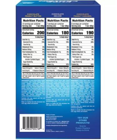 Pure Protein Bars Variety Pack - 23 Ct. - Chocolate Peanut Butter  Chocolate Deluxe  Chocolate Peanut Caramel - Buy Online on GoSupps.com