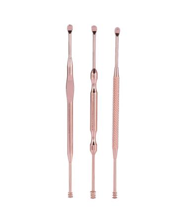Earpick Earpick Ear Ear Cleaner Wax Remover 3Pcs Set Earpick Ear Care Stainless Steel Tool Ear Cleaner Curette Spoon Double Ended Wax Remover Cleaner Curette Spoon