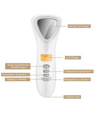 Ultrasound Hot & Cool Skin Massage Device | Sonic Vibration Face Care for Pore Minimization & Anti-Aging - Buy Online on GoSupps.com