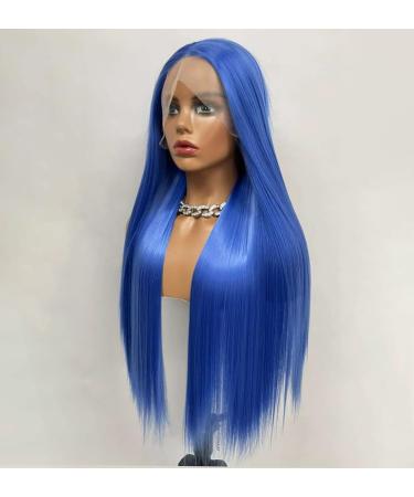 VEBONNY Royal Blue Synthetic Lace Front Wig - Silky Long Straight Hair for Women | Midnight Sapphire -825 - Buy Online on GoSupps.com
